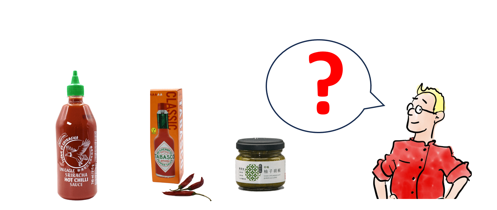 Wie unterscheiden sich Sriracha, Tabasco und Yuzu Kosho?