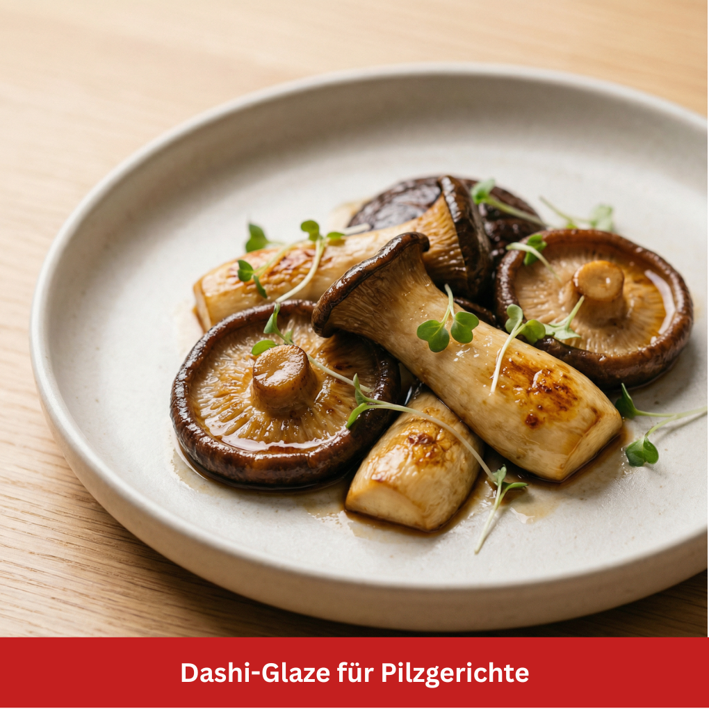 Dashi-Glaze für Pilzgerichte Stillife