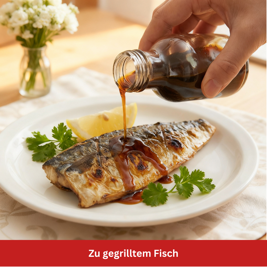 Ponzu zu gegrilltem Fisch Stillife