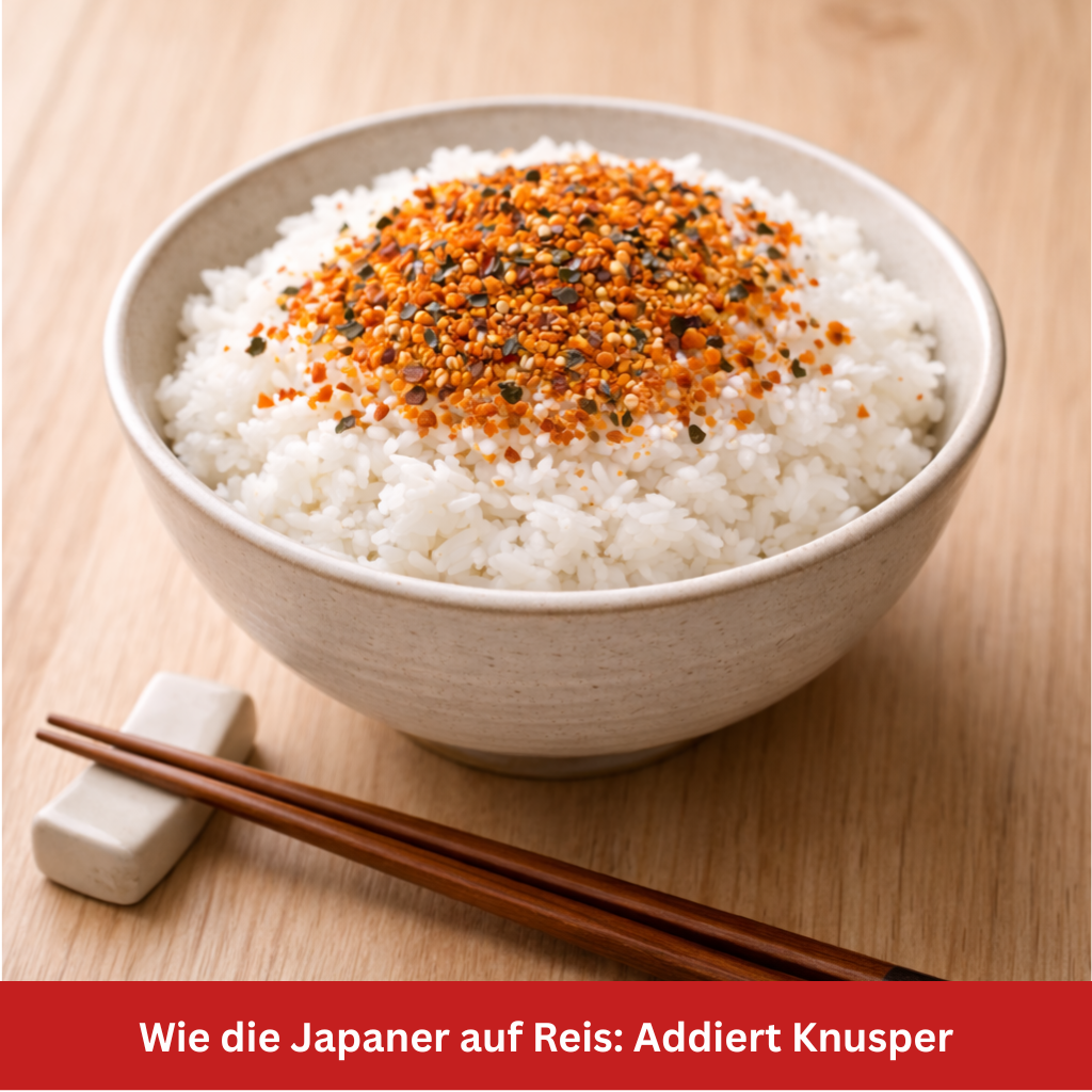 Shiso Furikake auf Reis Stillife