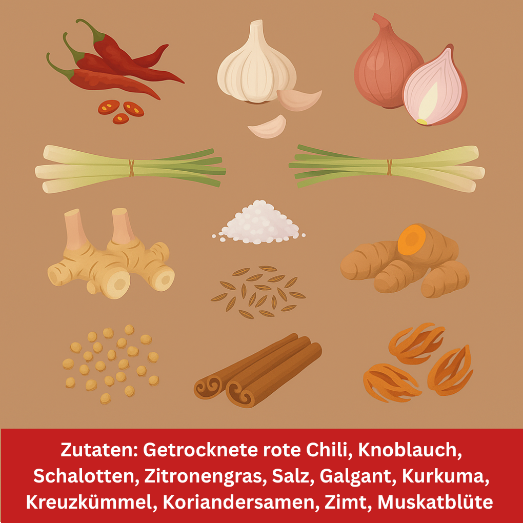 Zutaten gelbe Currypaste