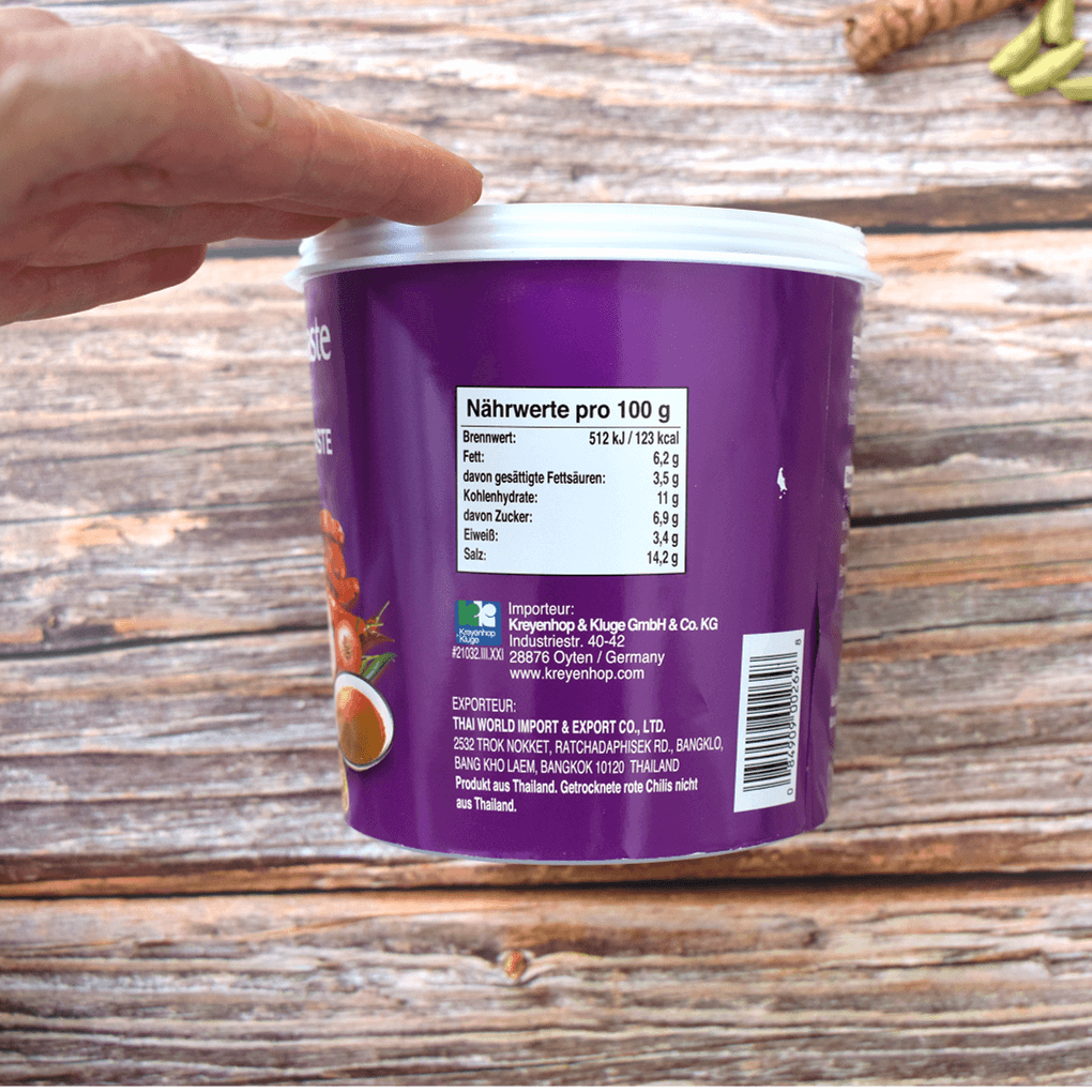 Currypaste Panang Rückseite