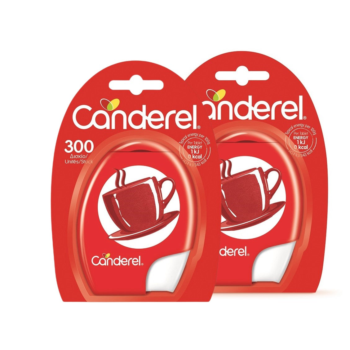 Doppelpack Canderel Spender 2 x 300 Tabs Vorderseite