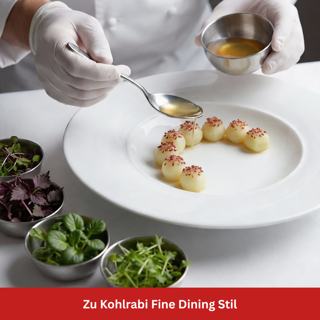Ume Sesam zu Kohlrabi Fine Dining Stillife